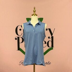 Vineyard Vines Light Blue Sleeveless Polo Top